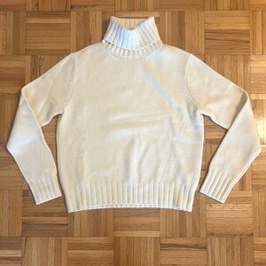 BNWOT Lilysilk Cream Wool Cashmere Blend Turtleneck Sweater Sz. S